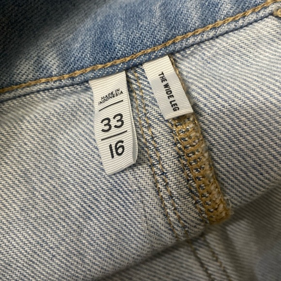 The Loft Patch Pocket High Rise Wide Leg Jeans Size 33 - Picture 10 of 16